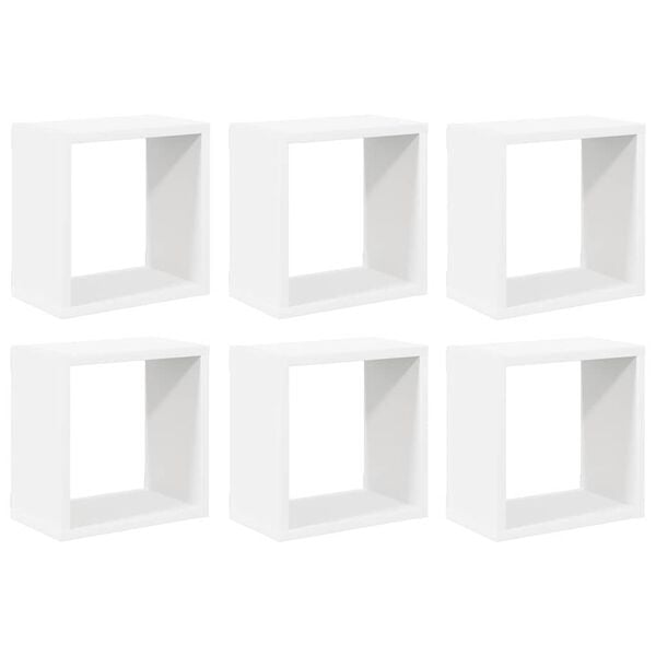 vidaXL W&uuml;rfelregale 6 Stk. Wei&szlig; 26x15x26 cm