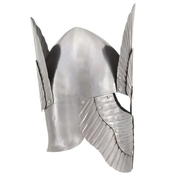 vidaXL Mittelalterlicher Fantasy Ritter-Helm für LARP Replik Silbern Stahl