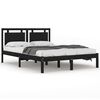 vidaXL Massivholzbett Schwarz 160x200 cm