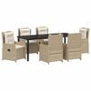 vidaXL Garten Essgruppe 7 Stk. Beige und Hellgrau Poly-Rattan