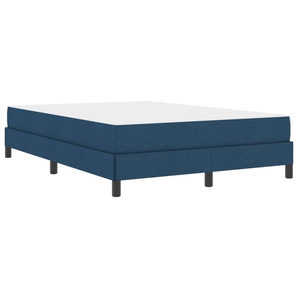 vidaXL Boxspringbett mit Matratze Blau 140 x 200 cm Stoff