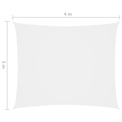 vidaXL Sonnensegel Oxford-Gewebe Rechteckig 3x4 m Weiß