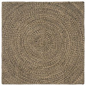 vidaXL Bereichsteppiche Nat&uuml;rlich und Schwarz 120 x 120 cm Jute