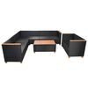 vidaXL 6-tlg. Garten-Lounge-Set mit Auflagen Poly Rattan Schwarz