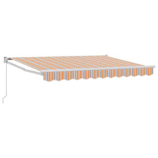 vidaXL Manuell einziehbare Markise Orange, Grau und Blau 3,5 x 2 m