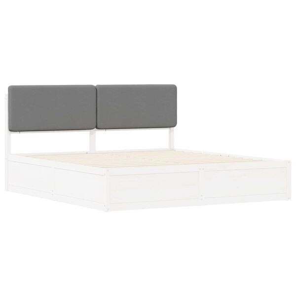 vidaXL Bettgestell mit gepolstertem Kopfteil Hellgrau 200 x 200 cm