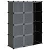vidaXL Modularer Schrank mit 9 F&auml;chern 109x36,5x143cm Schwarz und Wei&szlig;