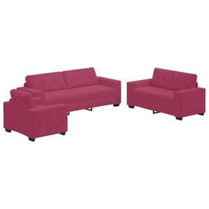 vidaXL Sofa 3 pcs Wind Rot Leinenmischgewebe