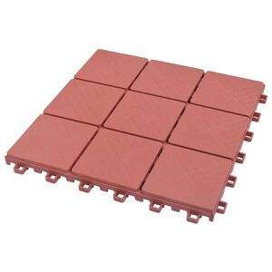 vidaXL Terrassenfliese 10 pcs Rot 30,5 x 30,5 x 2,2 cm Polypropylen