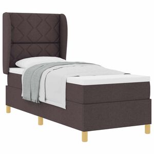 vidaXL Boxspringbett mit Kissen Dunkelbraun 200 x 80 cm Stoff