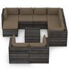 vidaXL 10-tlg. Garten-Lounge-Set mit Kissen Grau Impr&auml;gniertes Holz