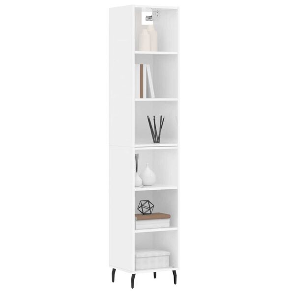 vidaXL Highboard Hochglanz-Wei&szlig; 34,5x32,5x180 cm Holzwerkstoff