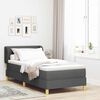 vidaXL Boxspringbett mit Matratze Dunkelgrau 80 x 200 cm Stoff
