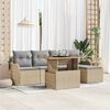 vidaXL Garten-Sofa-Set mit Kissen 6 pcs Beige und Hellgrau