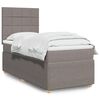 vidaXL Boxspringbett mit Matratze Taupe 80x200 cm Stoff