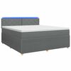 vidaXL Boxspringbett mit Matratze Dunkelgrau 140 x 200 cm Stoff