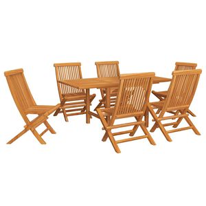 vidaXL 7-tlg. Garten-Essgruppe Massivholz Teak