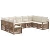 vidaXL Gartensofa-set 9 Stk. Beige Poly-Rattan