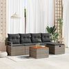 vidaXL Gartensofa-set mit Kissen mit Speicher 6 pcs Grau Poly-Rattan