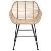 vidaXL Esszimmerstuhl 2 pcs Natur 55 x 50 x 74 cm Rattan und Eisen