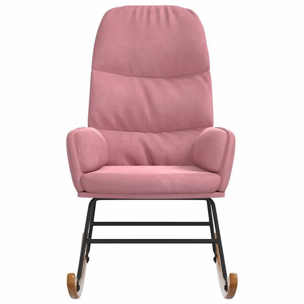 vidaXL Schaukelstuhl Rosa Samt
