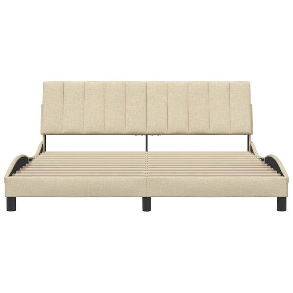 vidaXL Bettgestell ohne Matratze "Hanko" Creme 180x200 cm Stoff