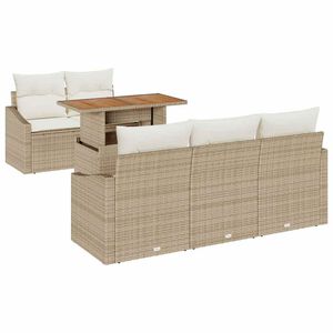 vidaXL Gartensofa-set 6 Stk. Beige und Creme