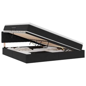 vidaXL Aufbewahrungsbett mit Matratze Schwarz 200 x 200 cm Samt