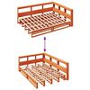 vidaXL Massivholzbett mit Regal ohne Matratze Wachsbraun 140x200 cm