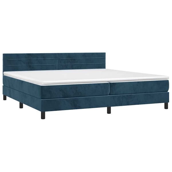 vidaXL Boxspringbett mit Matratze Dunkelblau 200x200 cm Samt