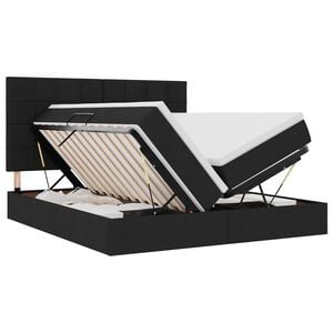 vidaXL Aufbewahrungsbett mit Kopfteil Schwarz 180 x 200 cm Stoff