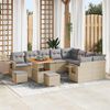 vidaXL Gartensofa-set mit Kissen 12 pcs Beige und Hellgrau Poly-Rattan