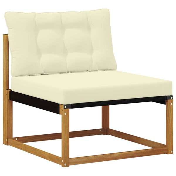 vidaXL Outdoor-Sofagarnitur mit Kissen 4 pcs Natur und Creme