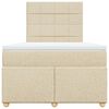 vidaXL Boxspringbett mit Matratze Creme 120x200 cm Stoff