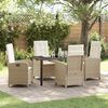 vidaXL Garten Essgruppe mit Kissen 5 pcs Beige Poly-Rattan