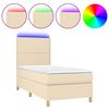 vidaXL Boxspringbett mit Matratze & LED Creme 100x200 cm Stoff