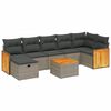 vidaXL 8-tlg. Garten-Sofagarnitur mit Kissen Grau Poly Rattan