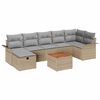 vidaXL Garten-Sofa-Set mit Kissen mit Speicher 8 pcs Beige Poly Rattan