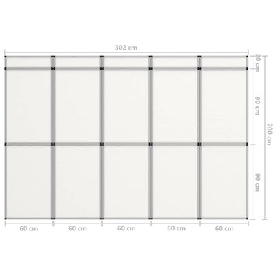 vidaXL 15-Panel Messewand Faltdisplay 302×200 cm Weiß