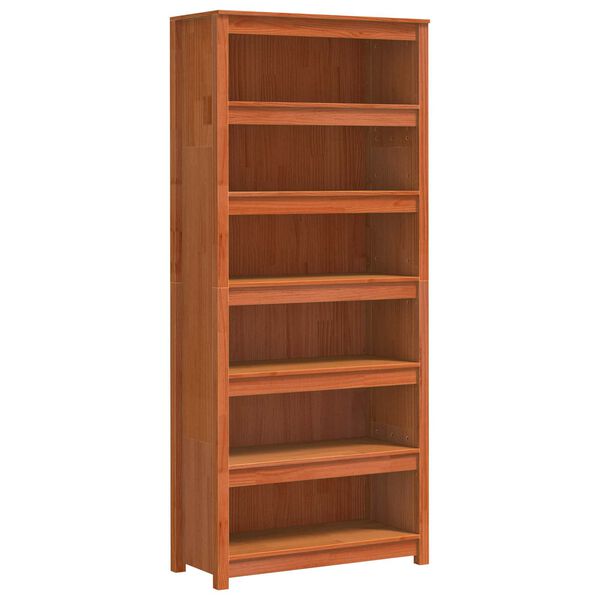 vidaXL B&uuml;cherregal Wachsbraun 80 x 35 x 183 cm Massives Kiefernholz