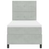 vidaXL Boxspringbett mit Matratze Hellgrau 90 x 190 cm Samt