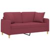 vidaXL 2-Sitzer-Sofa mit Zierkissen Weinrot 140 cm Stoff