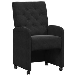 vidaXL Esszimmerst&uuml;hle mit Rollen 2 stk. Samt Schwarz 58 x 67 x 97 cm