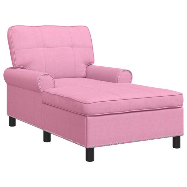 vidaXL Lounge-Liege mit Kissen Rosa 91 x 157 x 91 cm Stoff