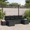 vidaXL Gartensofa-set mit Kissen 6 pcs Schwarz Poly Rattan