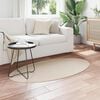 vidaXL Bereichsteppiche Oval HUARTE Beige 80 x 150 cm 100 %Polyester