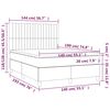 vidaXL Boxspringbett mit Matratze & LED Dunkelgrau 140x190 cm Stoff