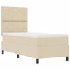 vidaXL Boxspringbett mit Matratze mit Kopfteil Creme 80 x 200 cm Stoff