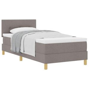 vidaXL Boxspringbett mit Kissen mit Kopfteil Taupe 80 x 200 cm Stoff