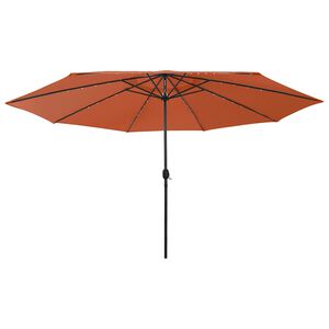 vidaXL Sonnenschirm mit LED-Beleuchtung 400 cm Terrakotta